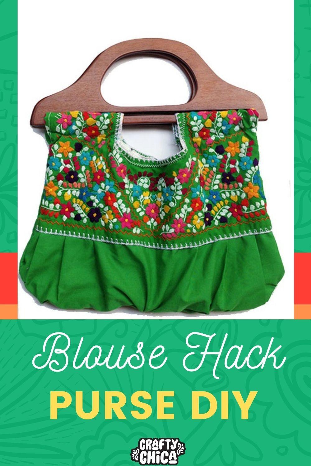 Mexican Embroidered blouse Purse